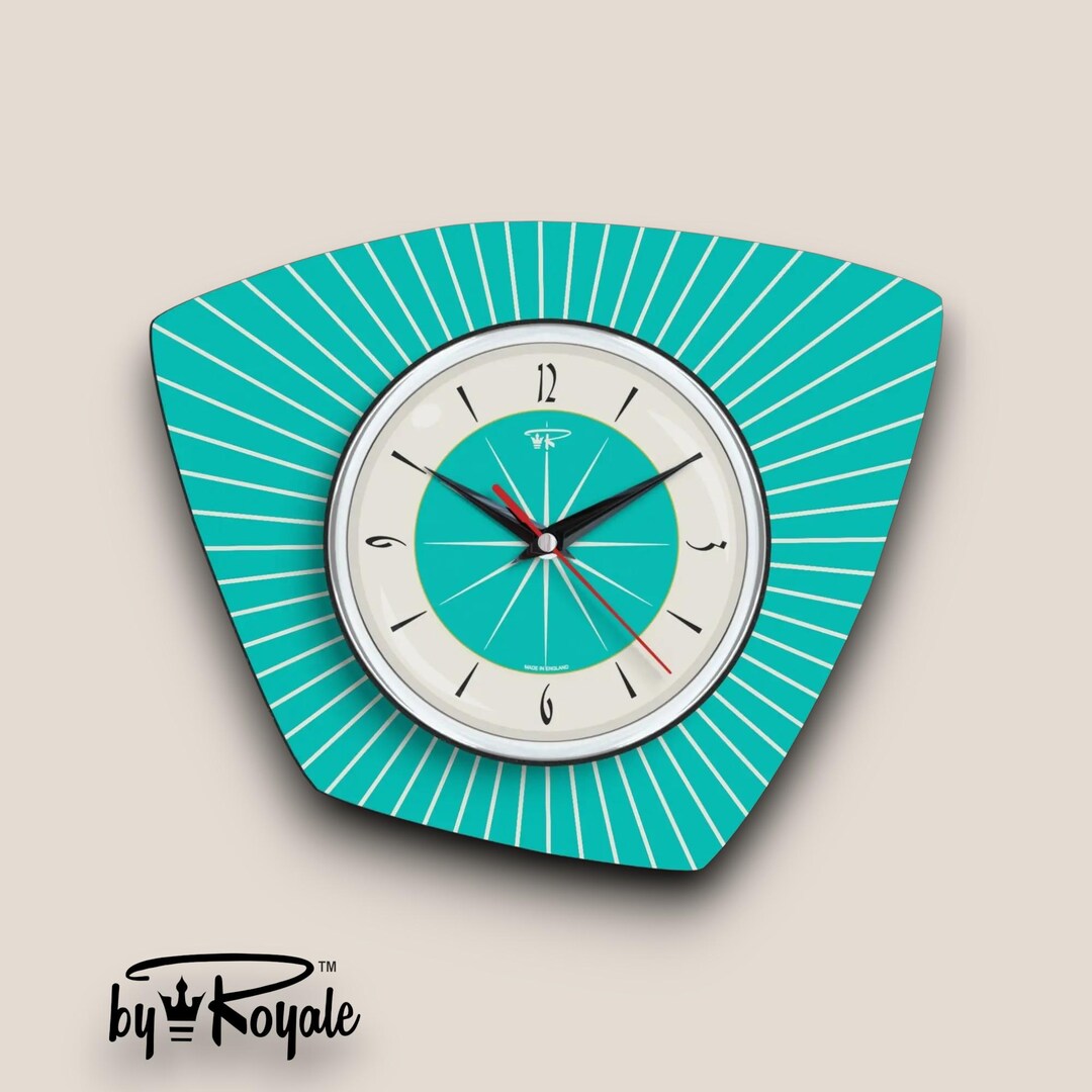 Mid Century Modern Clock by Royale in Royalexe Laminate - Asymmetric in ...
