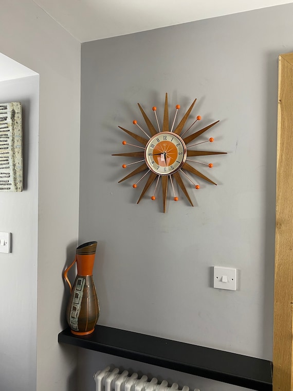 ビンテージスターバースト ウォールクロックキャンドルホルダー 60's