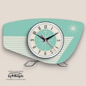 Mid Century Modern Laminate Mantle Clock – Royalexe Radio Grill Design 12 Colours