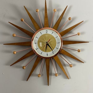 Starburst Clock Elgin Etsy