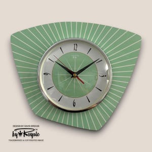 Jadeite Green Atomic Wall Clock: Mid-Century French Style