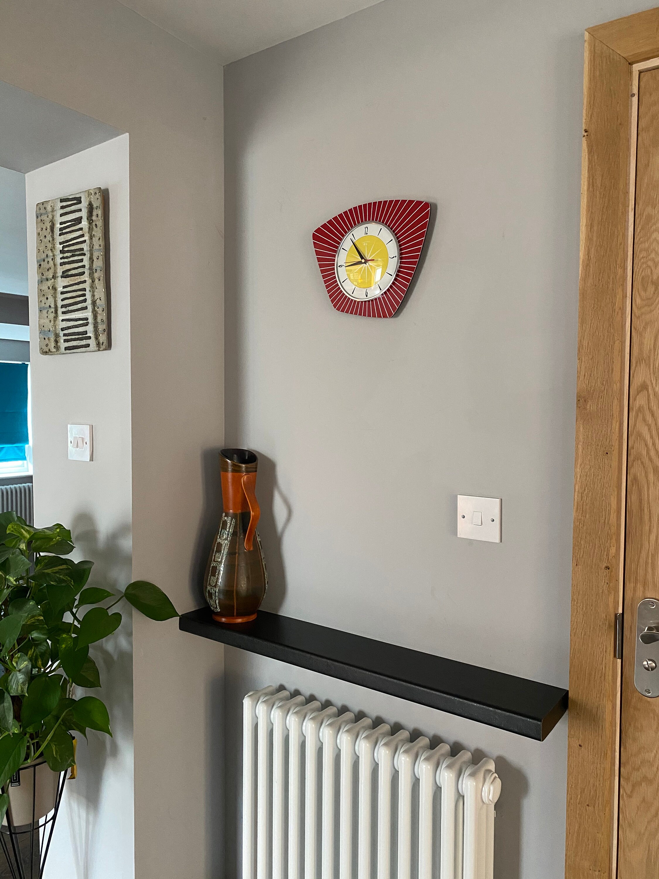 Handmade Asymmetric Formica Wall Clock: Mid-century Atomic Style - Etsy