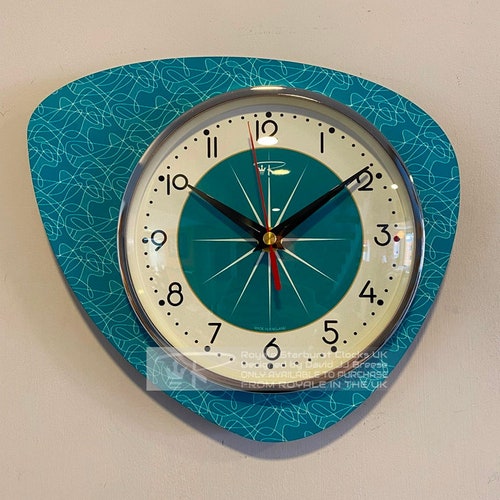 Handmade Turquoise Royalexe™ Laminate Wall Clock The Gambit in 12 Colours