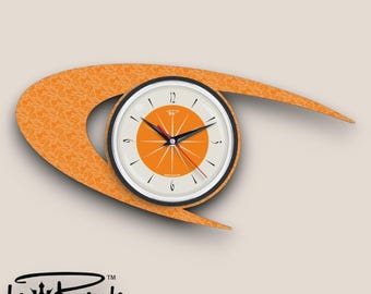Mid Century Modern Boomerang Wall Clock – Mint Green Royalexe