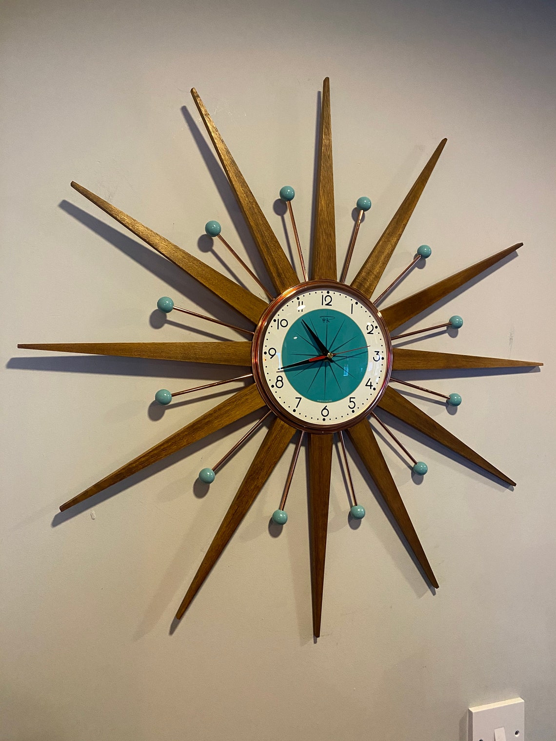26 inch Hand Made Mid Century style Starburst Clock by Royale Etsy