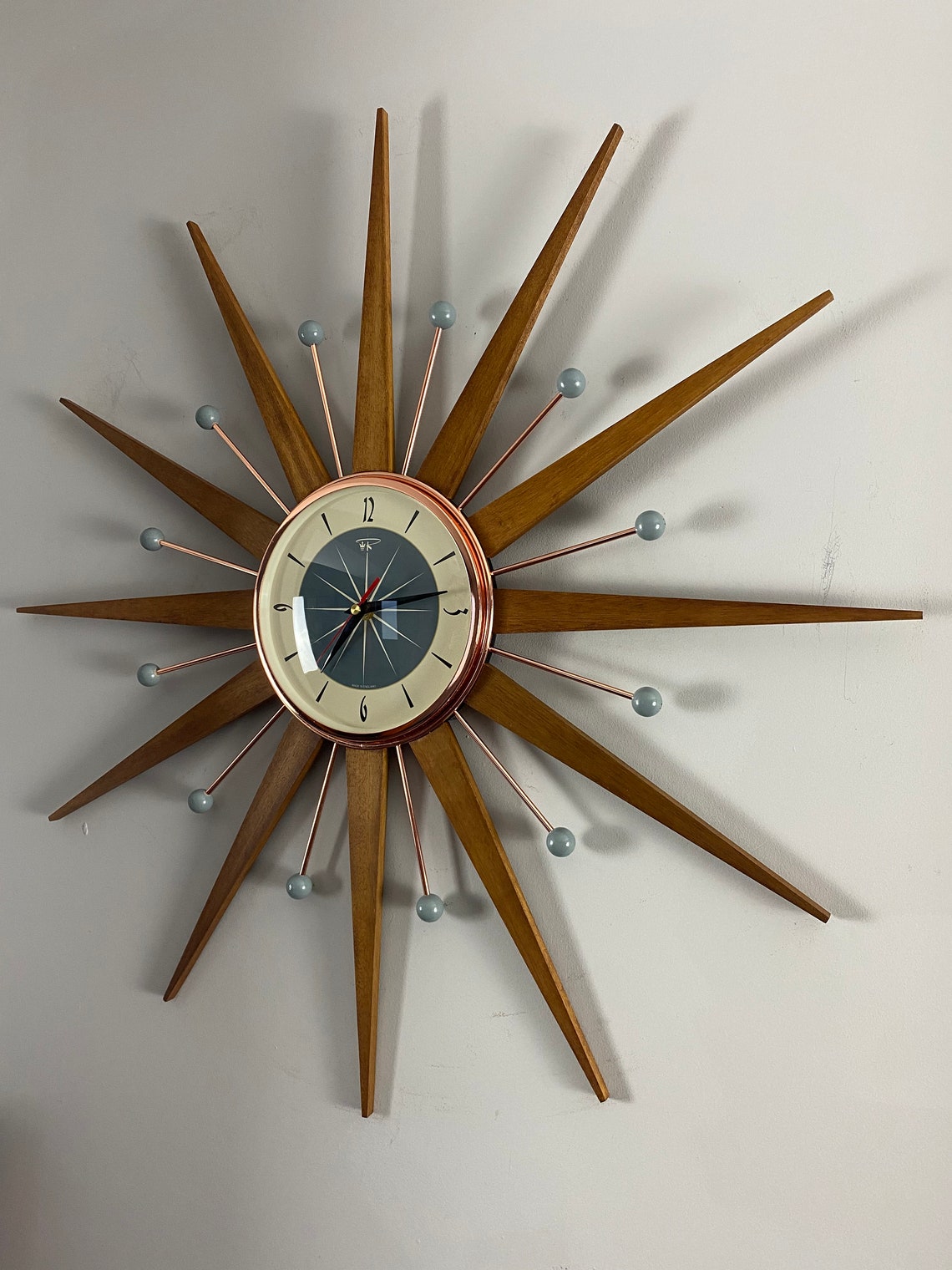 27 Hand Made Mid Century Style Starburst Clock by Royale Etsy UK
