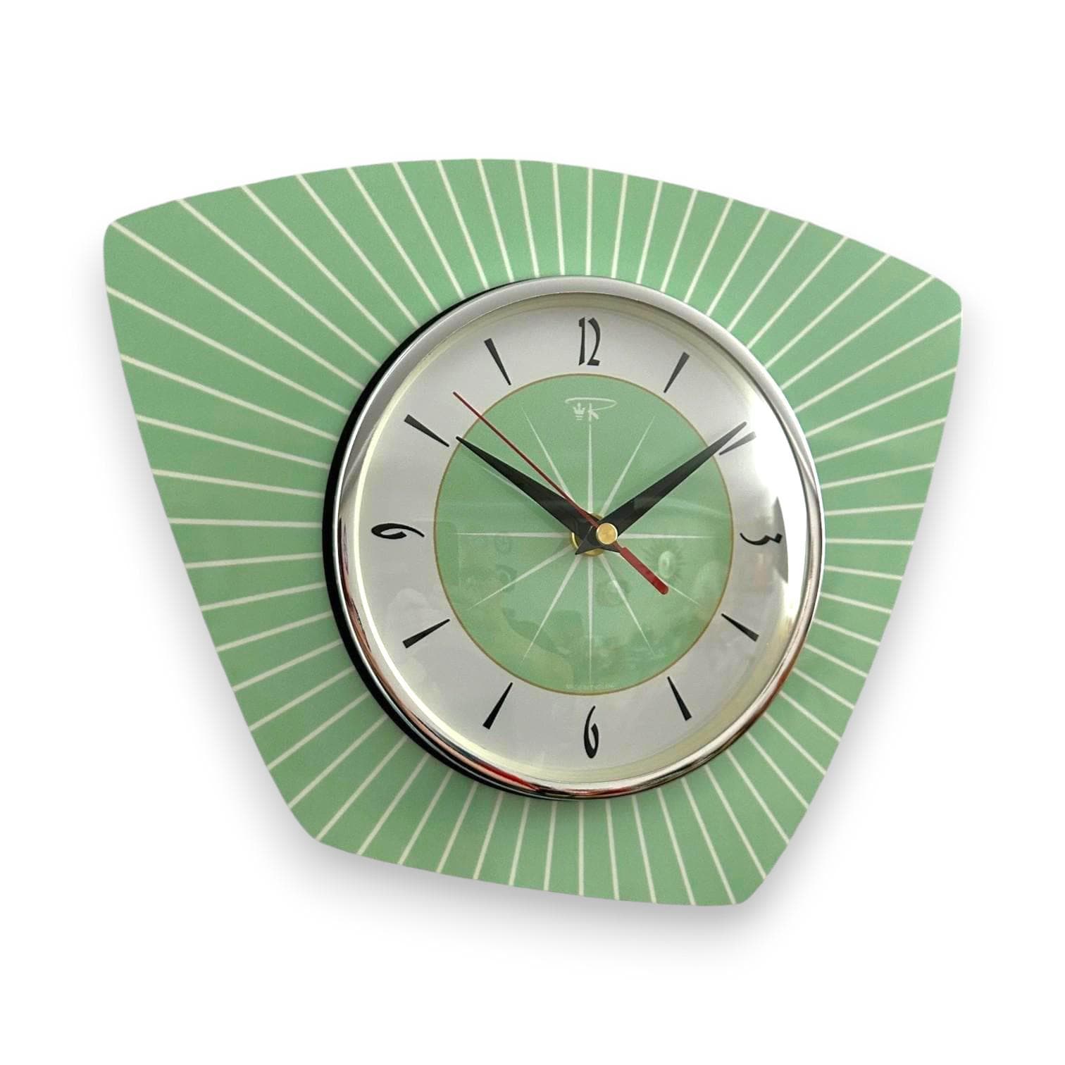 Mid Century Modern Wall Clock Silent Asymmetric Design