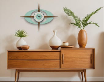 Vintage Mid Century Modern GE Avocado Electric Wall Clock Model