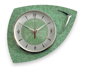 Vintage Mid Century Modern GE Avocado Electric Wall Clock Model