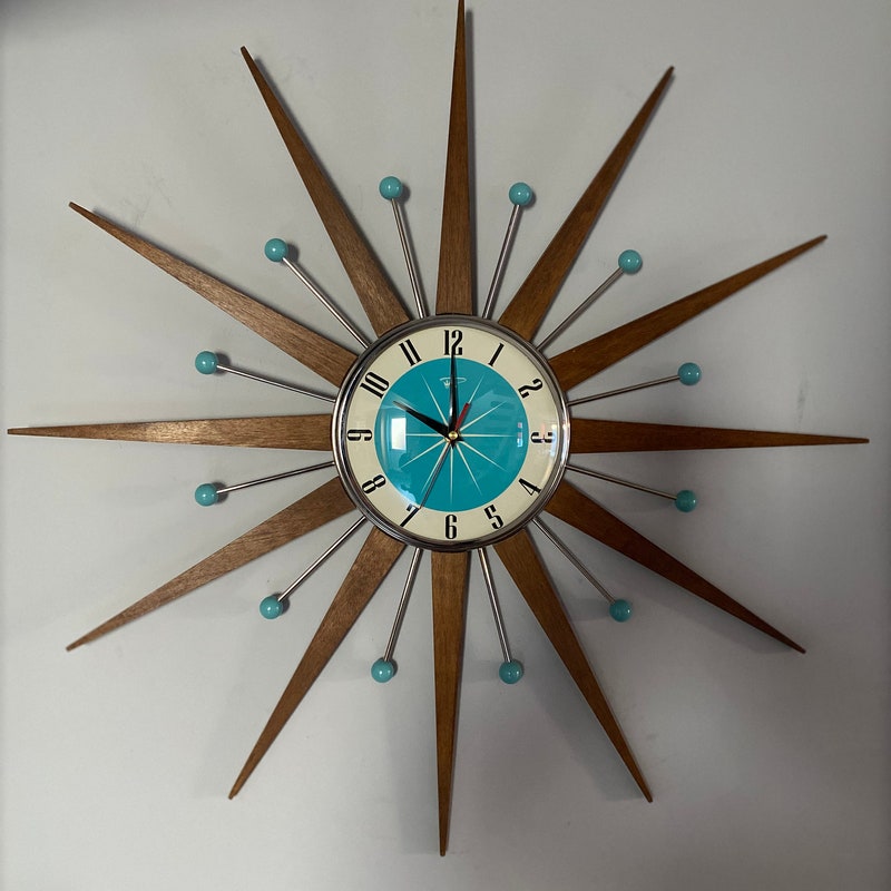 Mid Century Modern Wall Clock Etsy Mid Century Modern Wall Clock Etsy