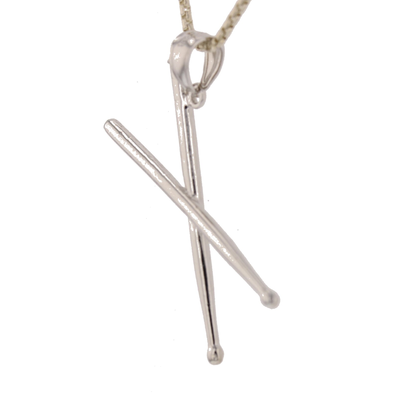 X Position Drum Sticks Pendant Sterling Silver 925 Jewelry Etsy