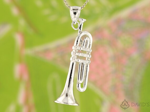 Jewels Obsession Harp Necklace Rhodium-plated 925 Silver Harp Pendant with 30 Necklace