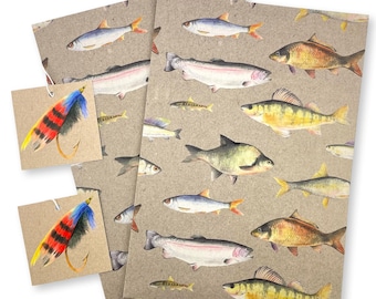 Fish Gift Wrap - Recycled and Recyclable - Men’s Wrapping Paper - Father's Day Gift Wrap - Fishing Birthday  - Birthday Gift Wrap