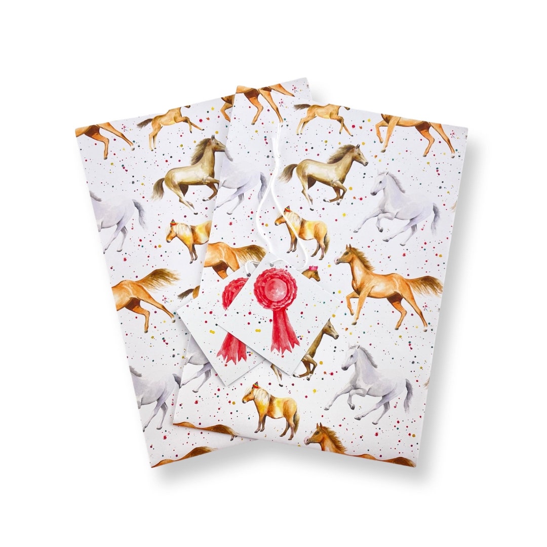 Horse Recycled and Recyclable Gift Wrap Horse Birthday Gift Etsy