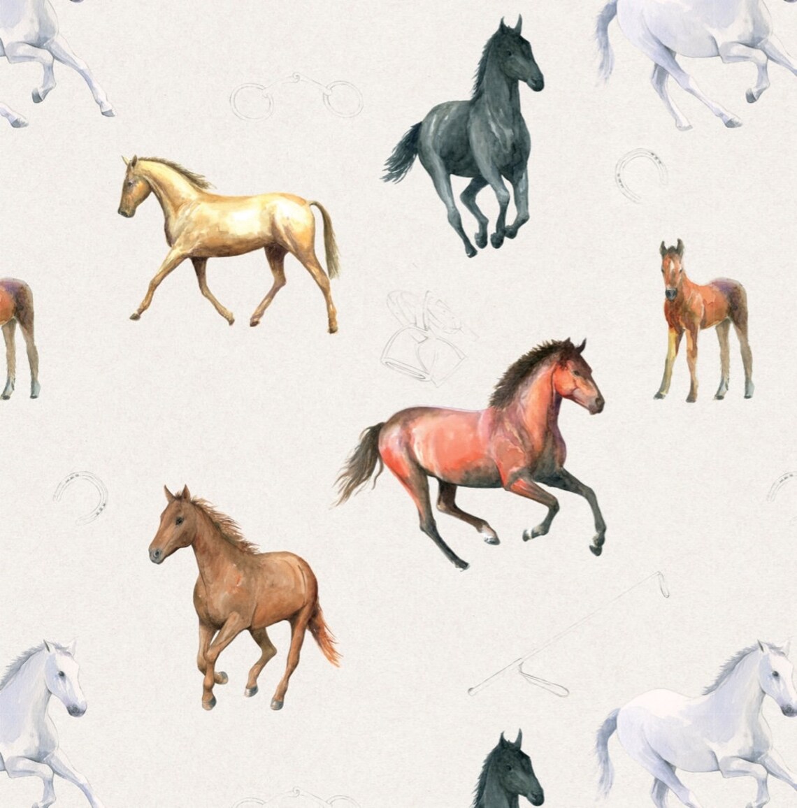 Horse Gift Wrapping Paper Pony Gift Wrap Horses and Foals Etsy