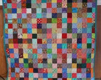 TWIN SIZE QUILT, Patchwork Quilt, Custom Quilt, Made to Order Scrappy Patchwork Quilt