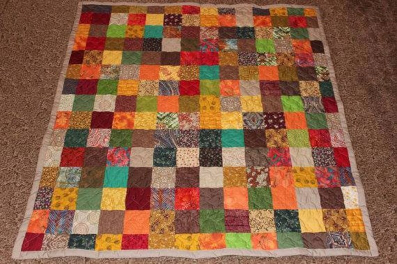 California King Size EARTHTONES Patchwork Quilt Custom Made Etsy