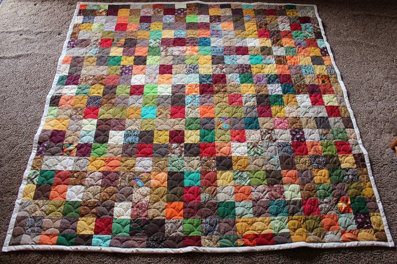 California King Size EARTHTONES Patchwork Quilt Custom Made Etsy