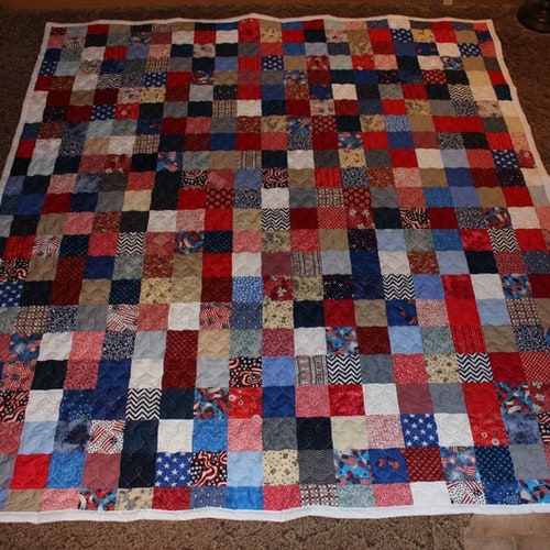 King Size Quilt Custom Made Scrappy Patchwork Quilt KING - Etsy