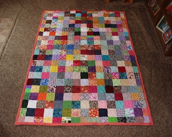LAP QUILT, Patchwork Quilt, Custom Quilts,  Made to Order Scrappy Patchwork Quilts