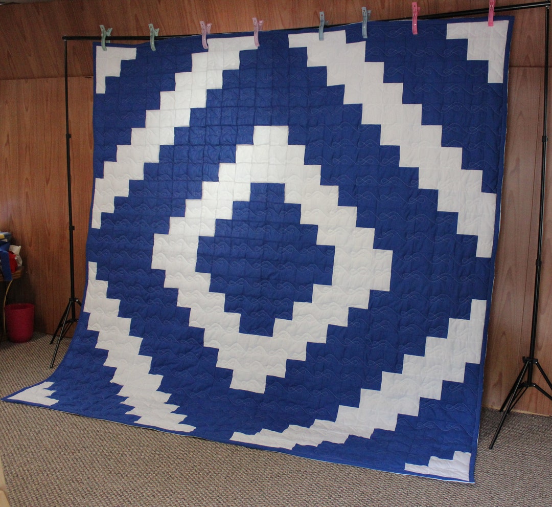 King Size Quilt, READY TO SHIP Quilt, Big Diamond Quilt, King Quilt