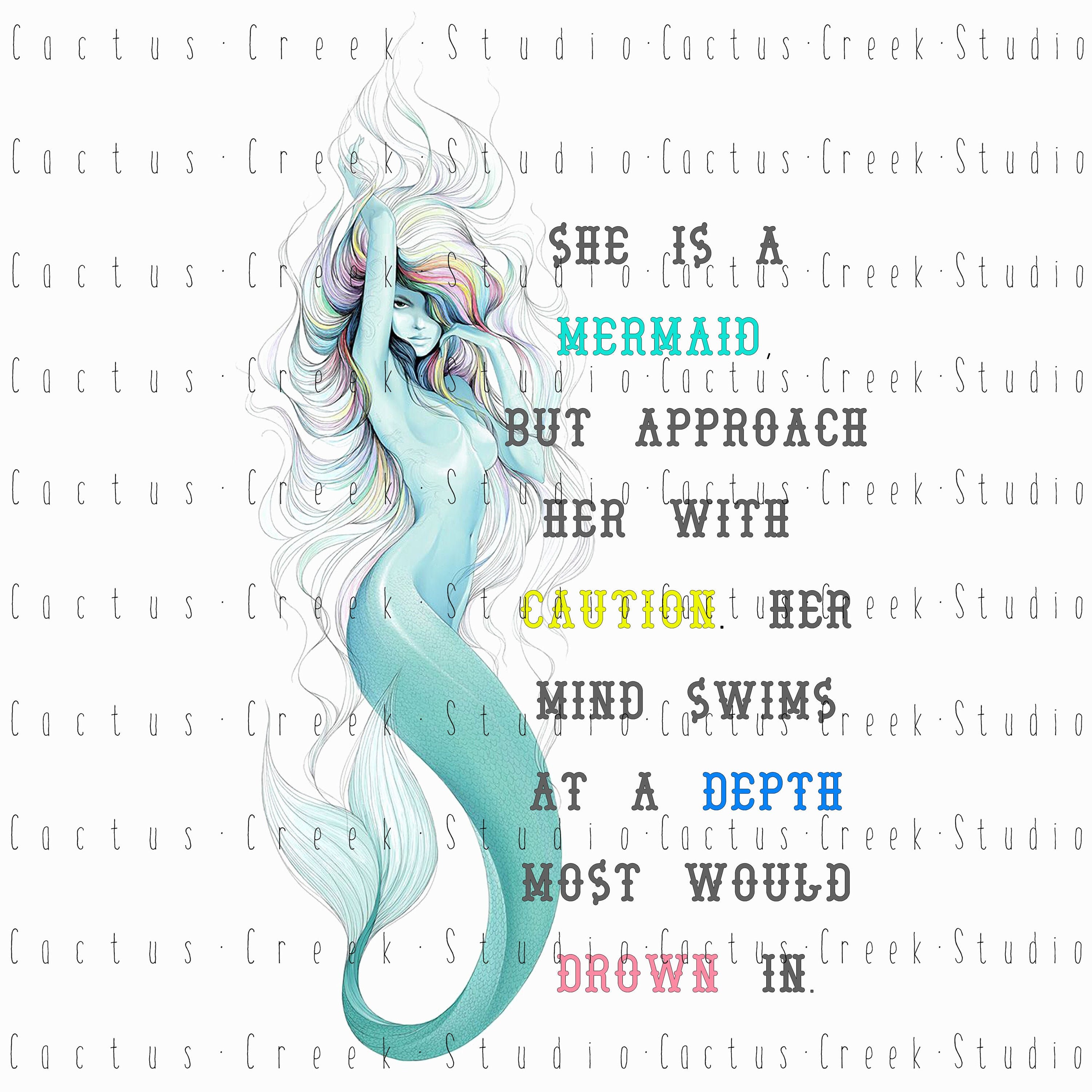 She Is A Mermaid | PNG File | Digital Download | Sublimation | Watercolor | Drawing | Nautical