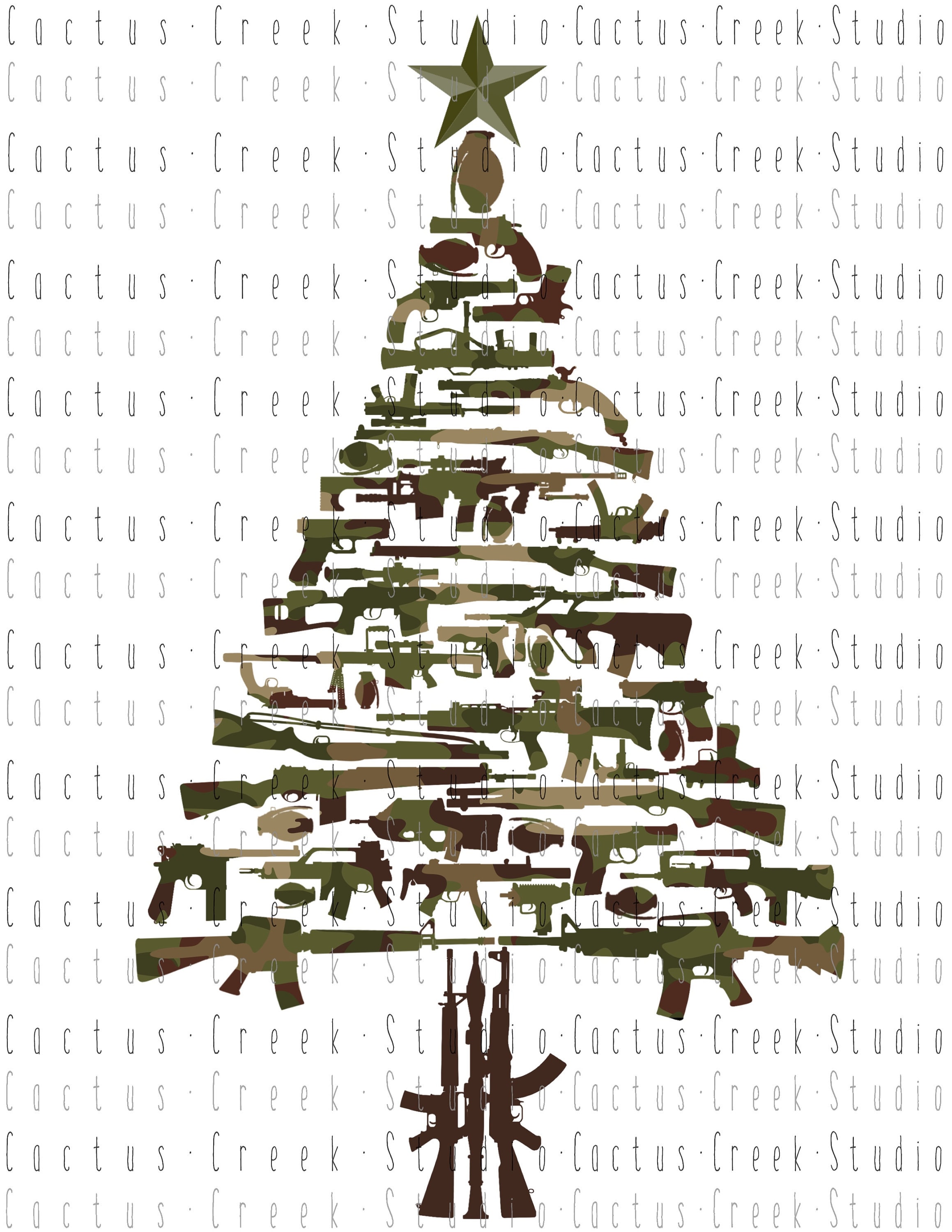 Gun Silhouette Christmas Tree PNG File Digital Download | Etsy