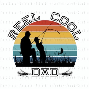 Reel Cool Papa Sohn Angeln Silhouette | PNG-Datei | Digitaler Download | Sublimation | Vater | Vatertag