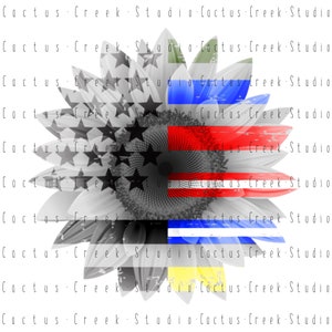 First Responder Flag Sunflower | PNG File | Digital Download | Sublimation | Military | Police | EMS | Nurse | Dispatch | Firefighter