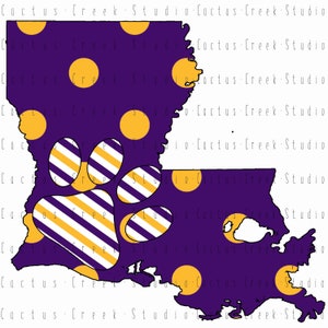 LSU Tiger Paw / PNG File / Digital Download / Sublimation / Louisiana State University / Tigers / Purple / Yellow / Gold / College