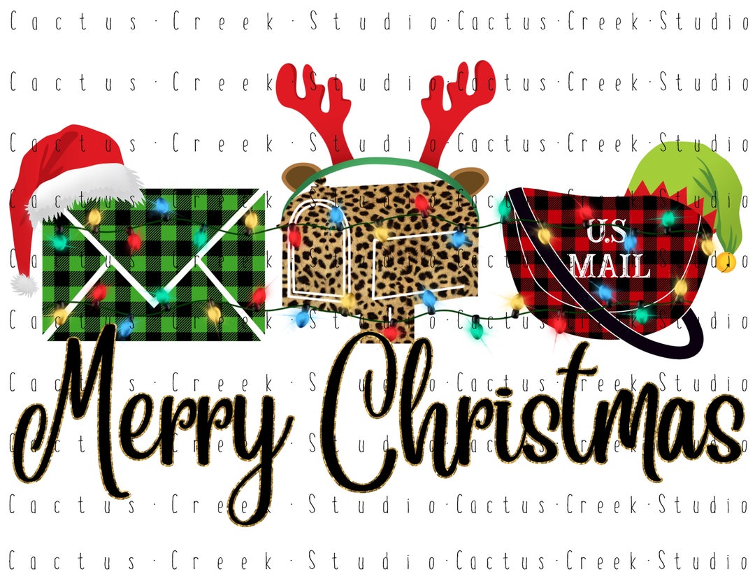Merry Christmas Postal Carrier PNG File Digital Download Sublimation