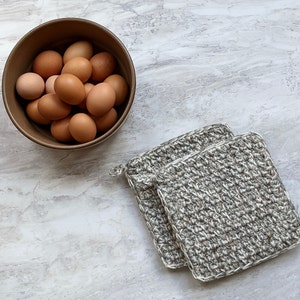 Cotton Potholders Kitchen Everyday Basic Terry Pot Holder Heat Resistant Large Coaster Hot Pads Kit Trivets Set for Cooking and Baking Set, Size: 18*