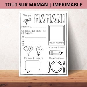 Tout sur MAMAN, Instant Download, Cadeau Pour la Fête des Mères, AKTIVITÄT FÜR DAS Fête des Mères