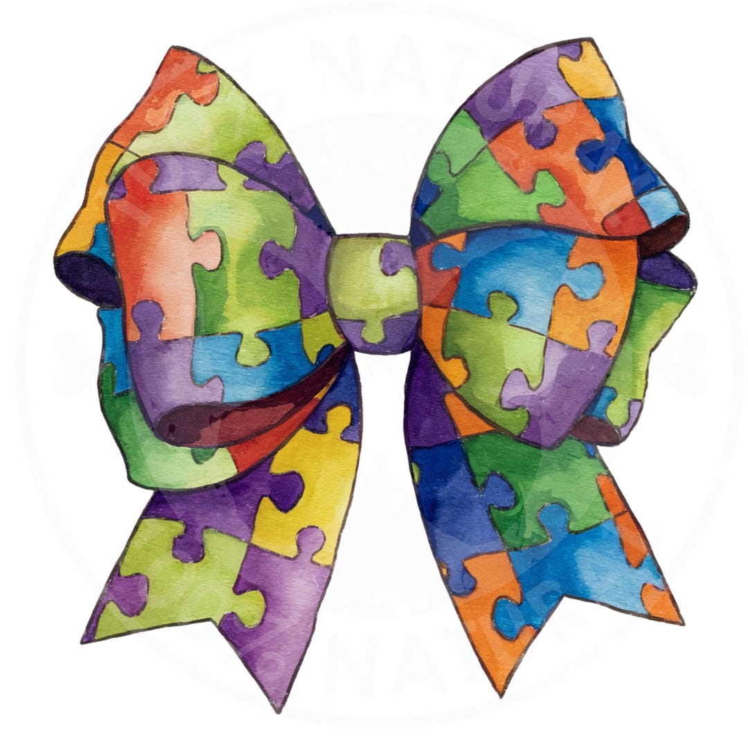 Coquette Austim Bow Puzzle Png, Autism Puzzle Png, Autism Awareness Png ...