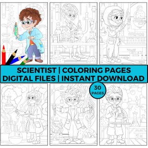 Scientist Coloring Pages - Women in Science - Printable Science Activity - Instant Download