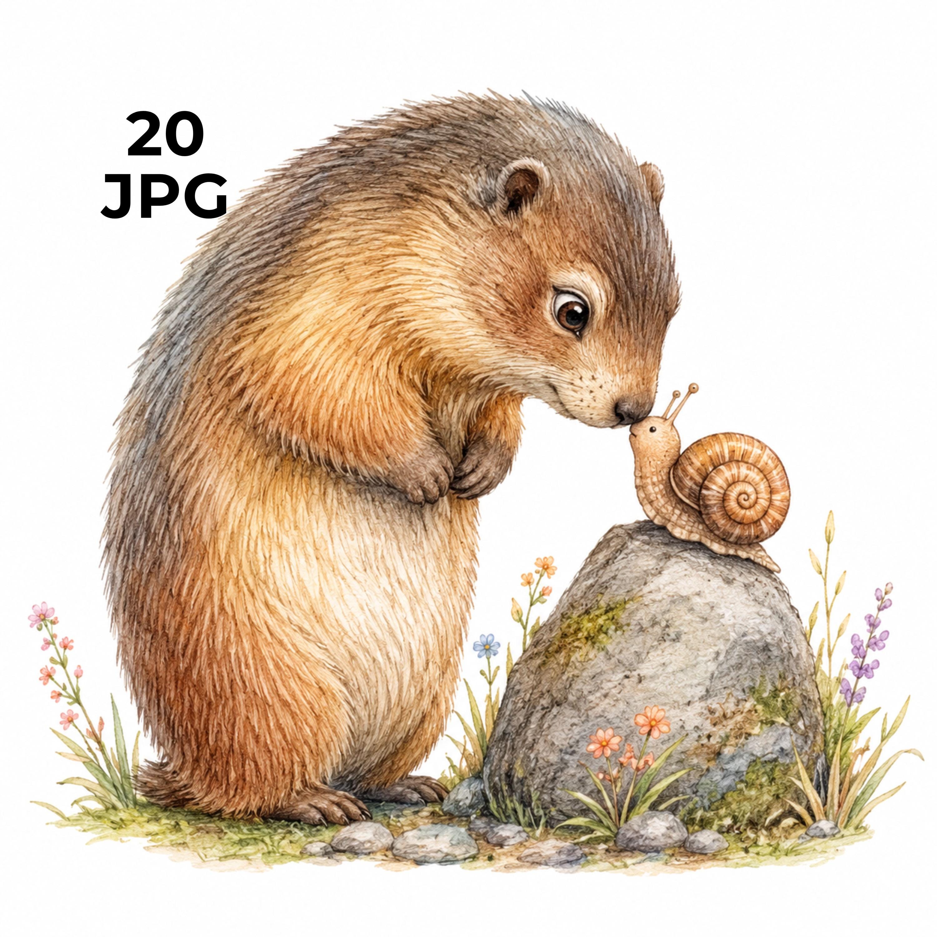 Marmot illustration - Etsy 日本