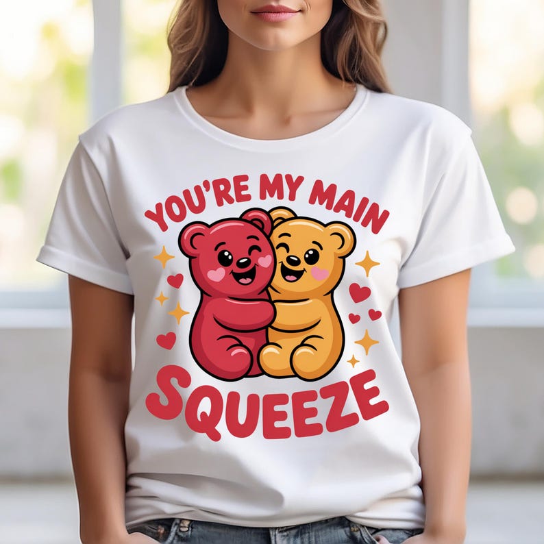 You're My Main Squeeze PNG, Cute Gummy Bears Hugging, Funny Candy Pun ...