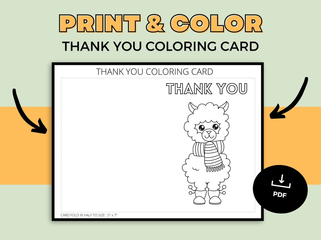  DANKE Malkarte zum Ausdrucken Dankeschön-Karte Malkarte - Etsy.de Illustration 