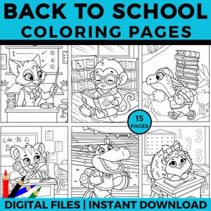Back to School Coloring Pages for Kids | Printable First Day of School Activities | Fun Classroom Worksheets | Instant Download