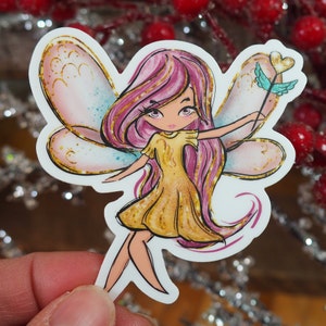 FAIRY Sticker, Magical Vinyl Fairy Decal for Laptop, Water Bottle or Journal, Cottagecore Aesthetic, Fantasy Waterproof Sticker