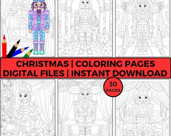 Nutcracker Coloring Pages, 30 Christmas Ballet Theme Designs (PDF)