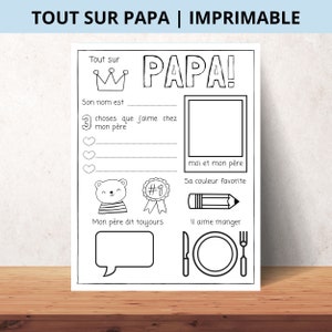 Tout sur PAPA | Téléchargement instantané | Cadeau pour la fête des pères | Activité pour la fête des pères