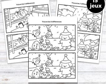 Trouve les différences | Activités éducatives à imprimer PDF