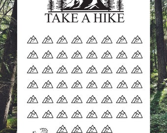 52 HIKES challenge | Hiking challenge | Hiking Tracker | Instant Digital Download