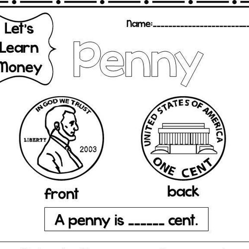 12 Printable Let's Learn Money Worksheets. Kdg.2nd Grade - Etsy