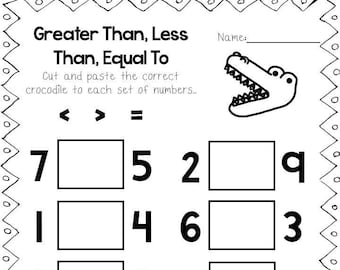 30 Printable Greater Than Less Than Equal to Worksheets. - Etsy