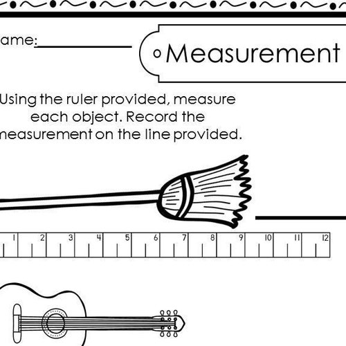 10 printable measuring with a ruler worksheets preschool 1st etsy