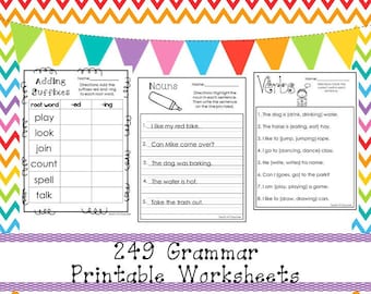 249 Grammar Worksheets Download. 1st-3rd Grade ELA. ZIP file.