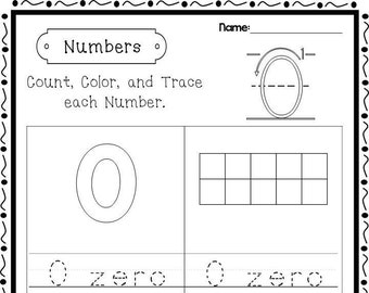 Preschool Numbers Etsy