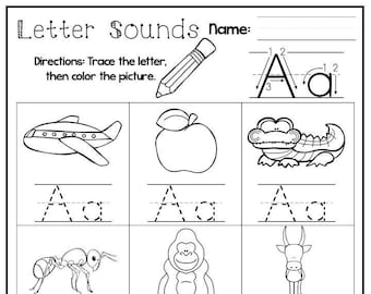 24 Printable Alphabet Letter Sounds Worksheets. Preschool-KDG Phonics.